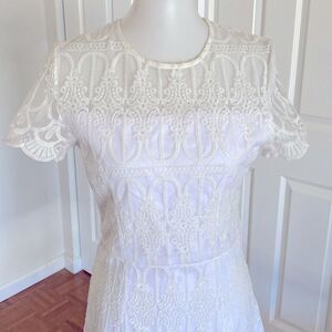 New Vone Lace Fitted Short Sleeve Knee Prom,Party dress